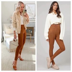 SPANX Caramel FAUX Suede Leggings